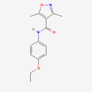 molecular formula C14H16N2O3 B4971043 N-(4-ethoxyphenyl)-3,5-dimethyl-4-isoxazolecarboxamide 