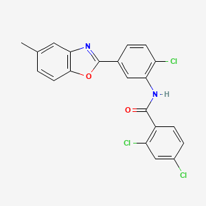 2,4-dichloro-N-[2-chloro-5-(5-methyl-1,3-benzoxazol-2-yl)phenyl]benzamide