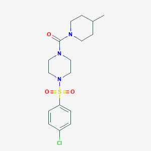 molecular formula C17H24ClN3O3S B497105 4-[(4-Chlorophenyl)sulfonyl]piperazinyl 4-methylpiperidyl ketone CAS No. 890605-44-4