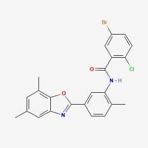 5-bromo-2-chloro-N-[5-(5,7-dimethyl-1,3-benzoxazol-2-yl)-2-methylphenyl]benzamide