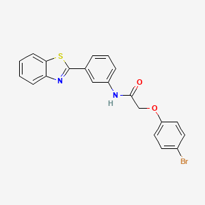 molecular formula C21H15BrN2O2S B4971078 N-[3-(1,3-benzothiazol-2-yl)phenyl]-2-(4-bromophenoxy)acetamide 