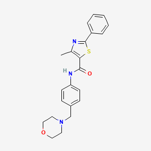 4-methyl-N-[4-(4-morpholinylmethyl)phenyl]-2-phenyl-1,3-thiazole-5-carboxamide