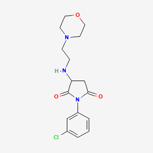 molecular formula C16H20ClN3O3 B4971081 1-(3-chlorophenyl)-3-{[2-(4-morpholinyl)ethyl]amino}-2,5-pyrrolidinedione 