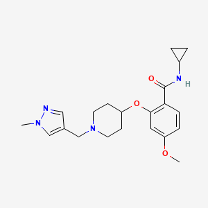 molecular formula C21H28N4O3 B4971099 N-cyclopropyl-4-methoxy-2-({1-[(1-methyl-1H-pyrazol-4-yl)methyl]-4-piperidinyl}oxy)benzamide 