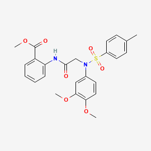 molecular formula C25H26N2O7S B4971110 methyl 2-({N-(3,4-dimethoxyphenyl)-N-[(4-methylphenyl)sulfonyl]glycyl}amino)benzoate 