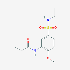 molecular formula C12H18N2O4S B4971120 N-{5-[(ethylamino)sulfonyl]-2-methoxyphenyl}propanamide 