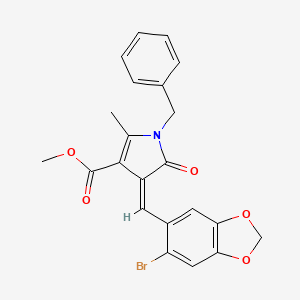 molecular formula C22H18BrNO5 B4971123 methyl 1-benzyl-4-[(6-bromo-1,3-benzodioxol-5-yl)methylene]-2-methyl-5-oxo-4,5-dihydro-1H-pyrrole-3-carboxylate 