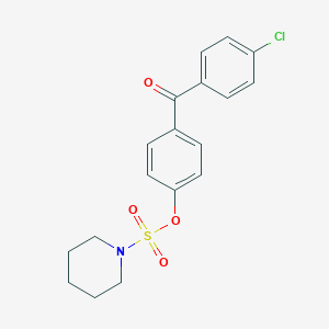 molecular formula C18H18ClNO4S B497113 4-(4-Chlorobenzoyl)phenyl 1-piperidinesulfonate 