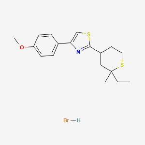 molecular formula C18H24BrNOS2 B4971155 2-(2-ethyl-2-methyltetrahydro-2H-thiopyran-4-yl)-4-(4-methoxyphenyl)-1,3-thiazole hydrobromide 