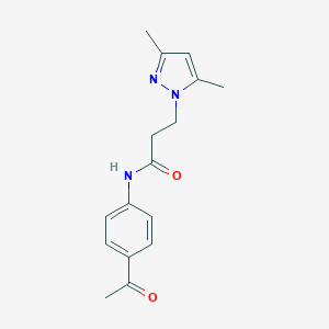 N-(4-acetylphenyl)-3-(3,5-dimethyl-1H-pyrazol-1-yl)propanamide