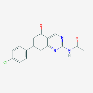molecular formula C16H14ClN3O2 B4971161 N-[7-(4-chlorophenyl)-5-oxo-5,6,7,8-tetrahydro-2-quinazolinyl]acetamide 