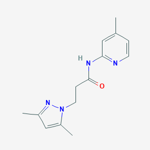 3-(3,5-dimethyl-1H-pyrazol-1-yl)-N-(4-methylpyridin-2-yl)propanamide