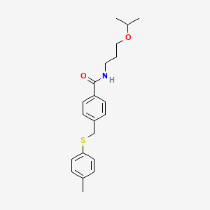 molecular formula C21H27NO2S B4971188 N-(3-isopropoxypropyl)-4-{[(4-methylphenyl)thio]methyl}benzamide 