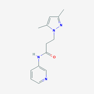 molecular formula C13H16N4O B497119 3-(3,5-dimethyl-1H-pyrazol-1-yl)-N-(3-pyridinyl)propanamide CAS No. 957495-17-9