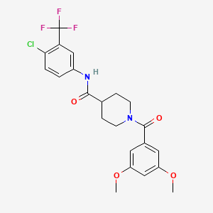 molecular formula C22H22ClF3N2O4 B4971191 N-[4-chloro-3-(trifluoromethyl)phenyl]-1-(3,5-dimethoxybenzoyl)-4-piperidinecarboxamide 