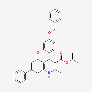 molecular formula C33H33NO4 B4971198 isopropyl 4-[4-(benzyloxy)phenyl]-2-methyl-5-oxo-7-phenyl-1,4,5,6,7,8-hexahydro-3-quinolinecarboxylate 