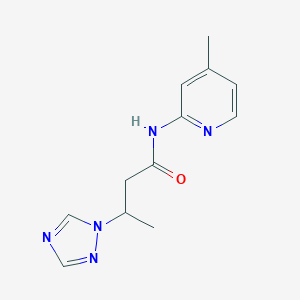 molecular formula C12H15N5O B497122 N-(4-methyl-2-pyridinyl)-3-(1H-1,2,4-triazol-1-yl)butanamide CAS No. 927639-62-1