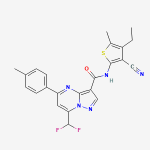 molecular formula C23H19F2N5OS B4971237 N-(3-cyano-4-ethyl-5-methyl-2-thienyl)-7-(difluoromethyl)-5-(4-methylphenyl)pyrazolo[1,5-a]pyrimidine-3-carboxamide 