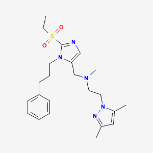 molecular formula C23H33N5O2S B4971260 2-(3,5-dimethyl-1H-pyrazol-1-yl)-N-{[2-(ethylsulfonyl)-1-(3-phenylpropyl)-1H-imidazol-5-yl]methyl}-N-methylethanamine 
