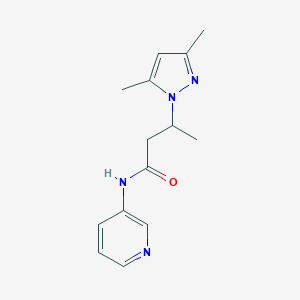 molecular formula C14H18N4O B497127 3-(3,5-dimethyl-1H-pyrazol-1-yl)-N-(3-pyridinyl)butanamide 