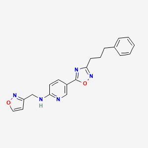 molecular formula C20H19N5O2 B4971271 N-(3-isoxazolylmethyl)-5-[3-(3-phenylpropyl)-1,2,4-oxadiazol-5-yl]-2-pyridinamine 