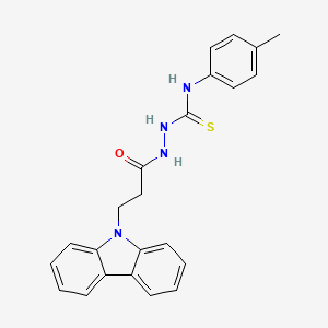 molecular formula C23H22N4OS B4971278 2-[3-(9H-carbazol-9-yl)propanoyl]-N-(4-methylphenyl)hydrazinecarbothioamide 