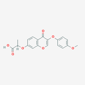 molecular formula C19H16O7 B4971281 2-{[3-(4-methoxyphenoxy)-4-oxo-4H-chromen-7-yl]oxy}propanoic acid 