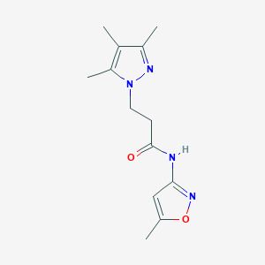 molecular formula C13H18N4O2 B497130 N-(5-methyl-3-isoxazolyl)-3-(3,4,5-trimethyl-1H-pyrazol-1-yl)propanamide CAS No. 957501-56-3
