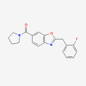 molecular formula C19H17FN2O2 B4971305 2-(2-fluorobenzyl)-6-(1-pyrrolidinylcarbonyl)-1,3-benzoxazole 