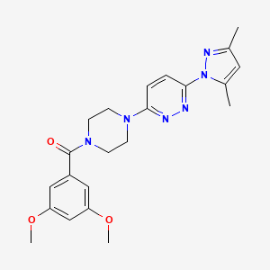 molecular formula C22H26N6O3 B4971311 3-[4-(3,5-dimethoxybenzoyl)-1-piperazinyl]-6-(3,5-dimethyl-1H-pyrazol-1-yl)pyridazine 