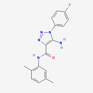 molecular formula C17H16FN5O B4971321 5-amino-N-(2,5-dimethylphenyl)-1-(4-fluorophenyl)-1H-1,2,3-triazole-4-carboxamide 