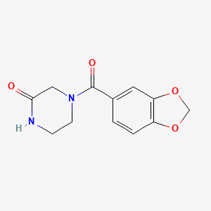 molecular formula C12H12N2O4 B4971346 4-(1,3-benzodioxol-5-ylcarbonyl)-2-piperazinone 