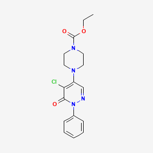 molecular formula C17H19ClN4O3 B4971366 ethyl 4-(5-chloro-6-oxo-1-phenyl-1,6-dihydro-4-pyridazinyl)-1-piperazinecarboxylate 