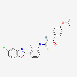 molecular formula C25H22ClN3O3S B4971370 N-({[3-(5-chloro-1,3-benzoxazol-2-yl)-2-methylphenyl]amino}carbonothioyl)-4-isopropoxybenzamide 