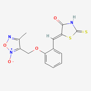 molecular formula C14H11N3O4S2 B4971379 5-{2-[(4-methyl-2-oxido-1,2,5-oxadiazol-3-yl)methoxy]benzylidene}-2-thioxo-1,3-thiazolidin-4-one 