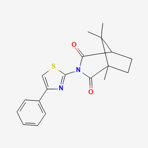 1,8,8-trimethyl-3-(4-phenyl-1,3-thiazol-2-yl)-3-azabicyclo[3.2.1]octane-2,4-dione