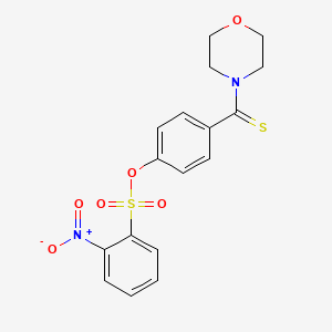 molecular formula C17H16N2O6S2 B4971404 4-(4-morpholinylcarbonothioyl)phenyl 2-nitrobenzenesulfonate 