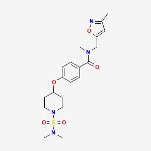 molecular formula C20H28N4O5S B4971407 4-({1-[(dimethylamino)sulfonyl]-4-piperidinyl}oxy)-N-methyl-N-[(3-methyl-5-isoxazolyl)methyl]benzamide 