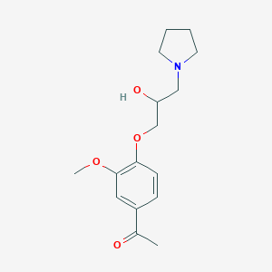 molecular formula C16H23NO4 B497143 1-(4-(2-Hydroxy-3-(pyrrolidin-1-yl)propoxy)-3-methoxyphenyl)ethanone CAS No. 876895-09-9
