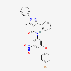 molecular formula C29H21BrN4O4 B4971435 N-[3-(4-bromophenoxy)-5-nitrophenyl]-5-methyl-1,3-diphenyl-1H-pyrazole-4-carboxamide 