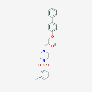 molecular formula C27H32N2O4S B497144 1-{[1,1'-Biphenyl]-4-yloxy}-3-[4-(3,4-dimethylbenzenesulfonyl)piperazin-1-yl]propan-2-ol CAS No. 890593-61-0