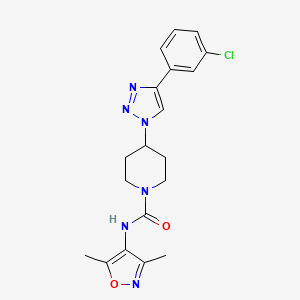 molecular formula C19H21ClN6O2 B4971480 4-[4-(3-chlorophenyl)-1H-1,2,3-triazol-1-yl]-N-(3,5-dimethyl-4-isoxazolyl)-1-piperidinecarboxamide 
