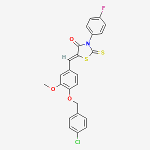 molecular formula C24H17ClFNO3S2 B4971486 5-{4-[(4-chlorobenzyl)oxy]-3-methoxybenzylidene}-3-(4-fluorophenyl)-2-thioxo-1,3-thiazolidin-4-one 