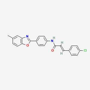 molecular formula C23H17ClN2O2 B4971487 3-(4-chlorophenyl)-N-[4-(5-methyl-1,3-benzoxazol-2-yl)phenyl]acrylamide 
