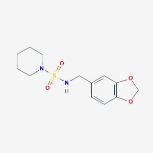 molecular formula C13H18N2O4S B497150 N-(1,3-benzodioxol-5-ylmethyl)-1-piperidinesulfonamide CAS No. 927639-68-7