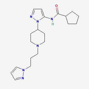 N-(1-{1-[3-(1H-pyrazol-1-yl)propyl]-4-piperidinyl}-1H-pyrazol-5-yl)cyclopentanecarboxamide