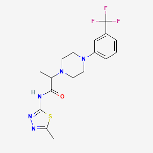 molecular formula C17H20F3N5OS B4971550 N-(5-methyl-1,3,4-thiadiazol-2-yl)-2-{4-[3-(trifluoromethyl)phenyl]-1-piperazinyl}propanamide 