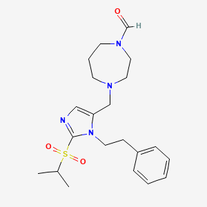 4-{[2-(isopropylsulfonyl)-1-(2-phenylethyl)-1H-imidazol-5-yl]methyl}-1,4-diazepane-1-carbaldehyde