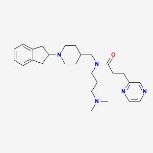 N-{[1-(2,3-dihydro-1H-inden-2-yl)-4-piperidinyl]methyl}-N-[3-(dimethylamino)propyl]-3-(2-pyrazinyl)propanamide