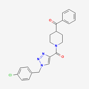 molecular formula C22H21ClN4O2 B4971597 (1-{[1-(4-chlorobenzyl)-1H-1,2,3-triazol-4-yl]carbonyl}-4-piperidinyl)(phenyl)methanone 